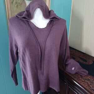 Alo Womens Hoodie Sweatshirt Pullover Cropped Lavender Smoke Purple M